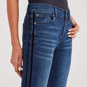 7 For All Mankind Double Velvet Stripe Ankle Skinny Size 30